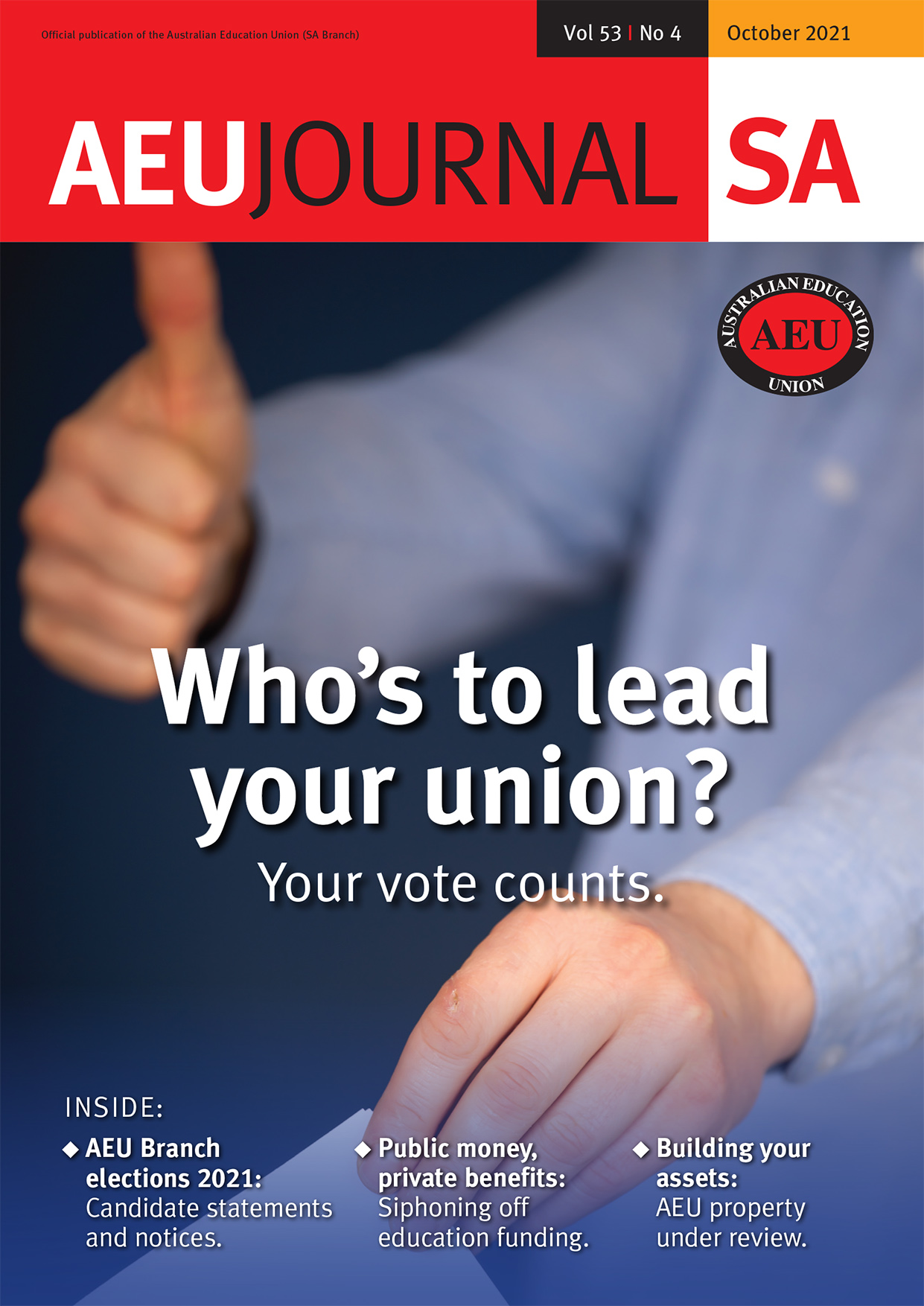 Cover of October AEU Journal